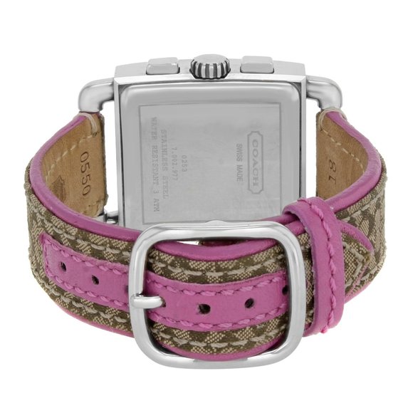 PreLoved Coach Chronograph White Pink Dial Steel Leather - Picture 3 of 5